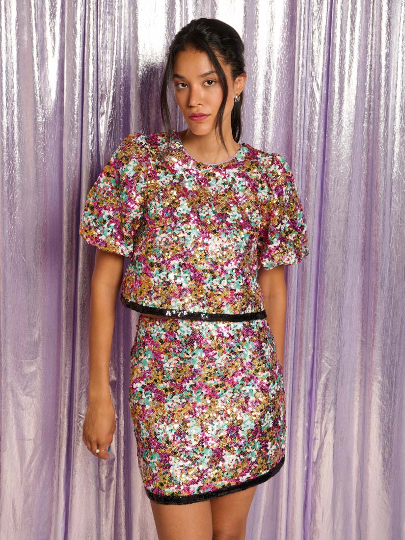Samantha Sequin Top, Multicolour