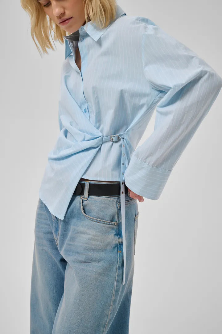Bella Belt Shirt, Angel Falls Stripe