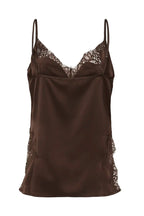 Brenda Lace Long Top, Dark Brown
