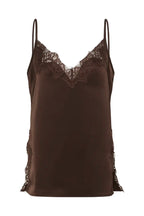 Brenda Lace Long Top, Dark Brown
