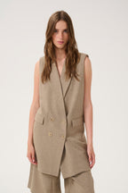 Dion Waistcoat, Sepia Tint Melange