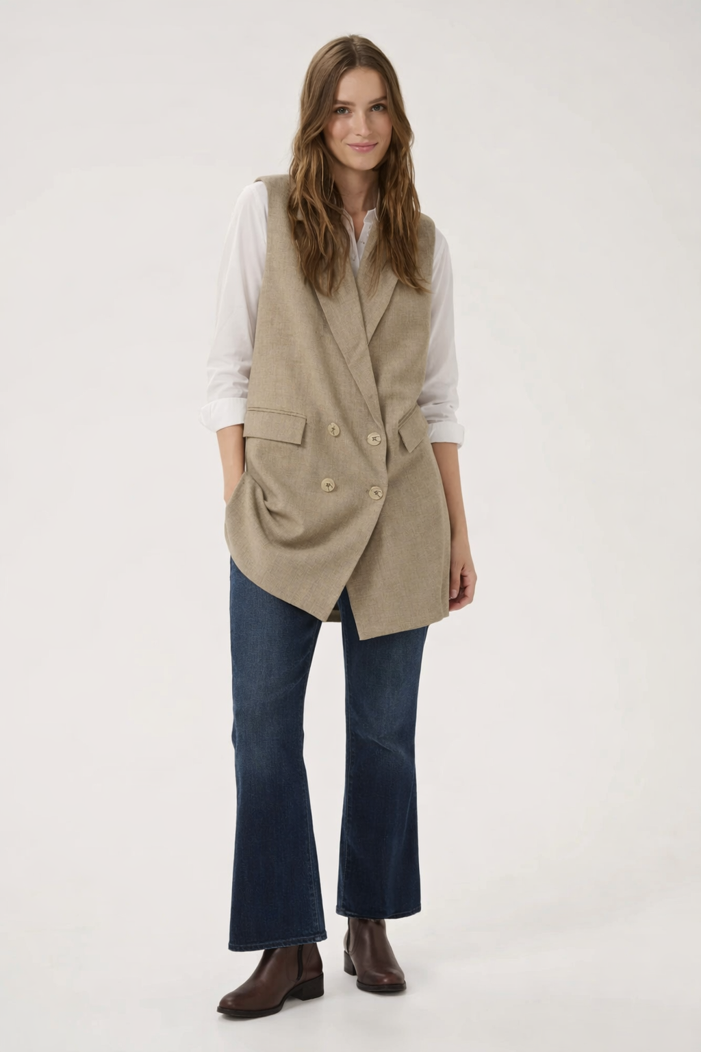Dion Waistcoat, Sepia Tint Melange
