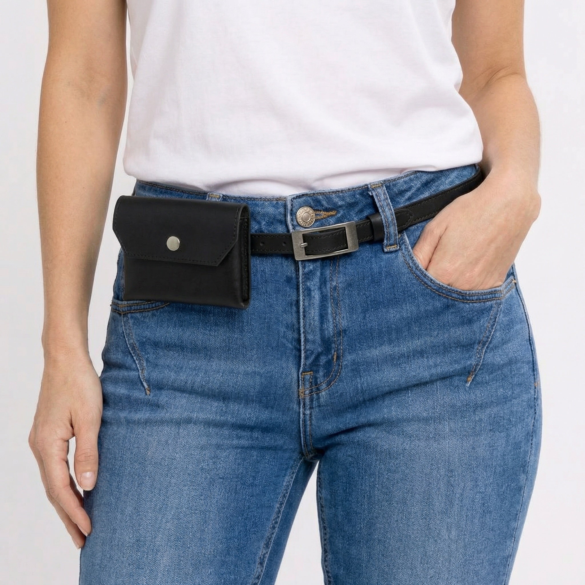 Harper Premium Buffalo Leather Belt, Black