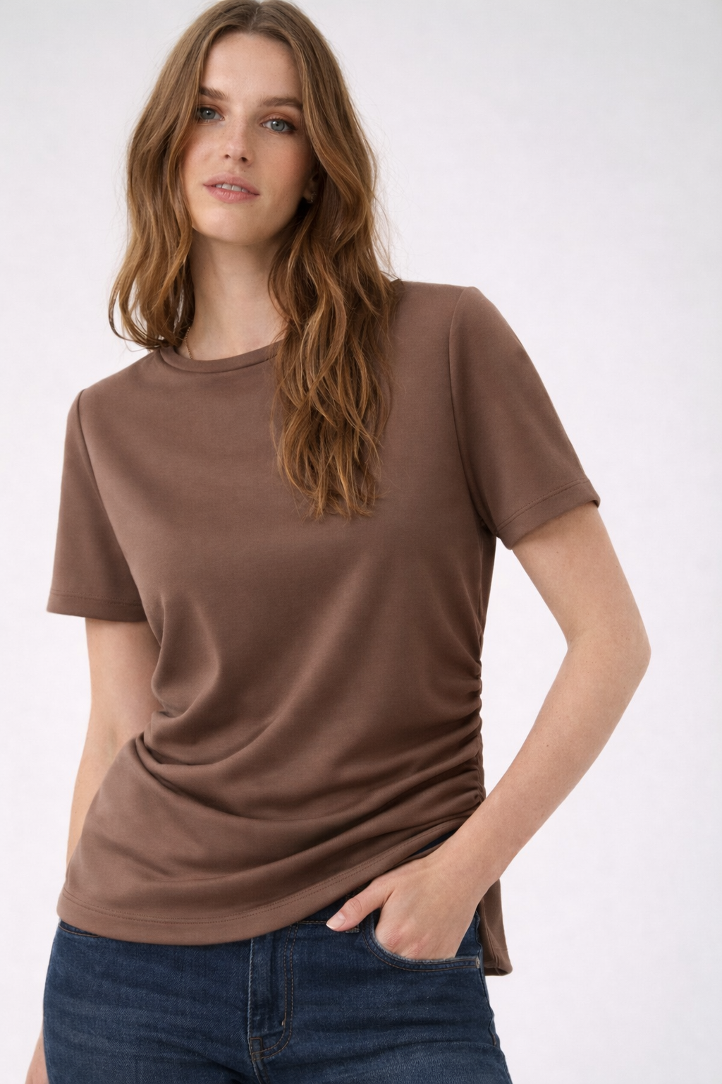 Helle Asymmetric Tee, Major Brown