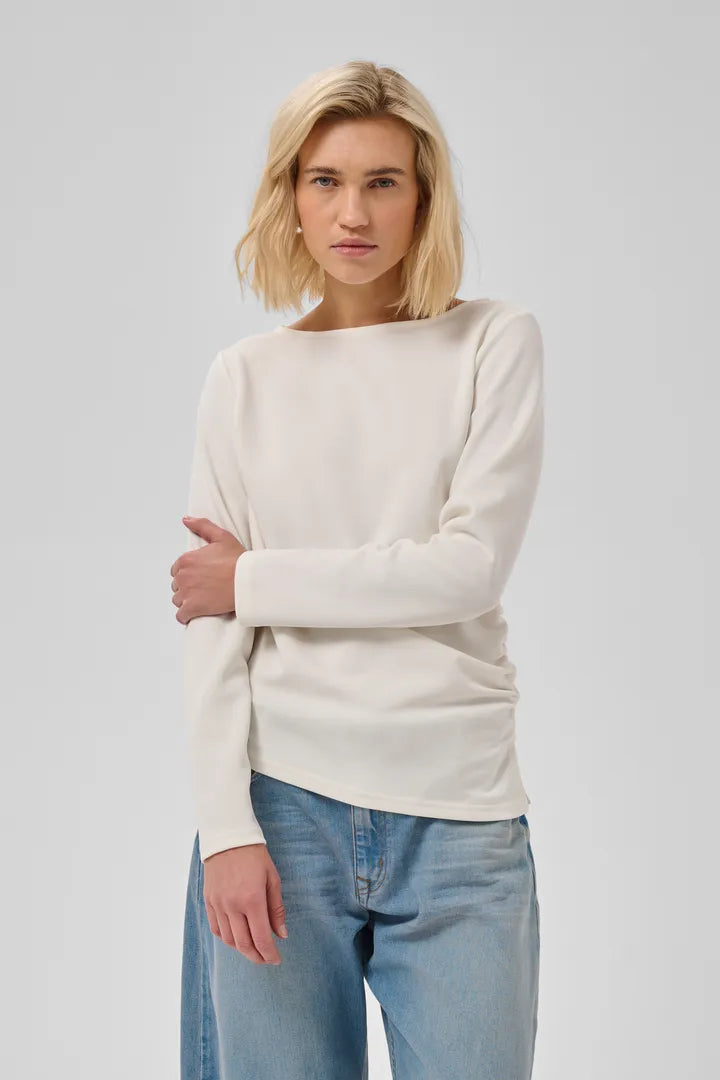 Helle Asymmetric Blouse, Snow White