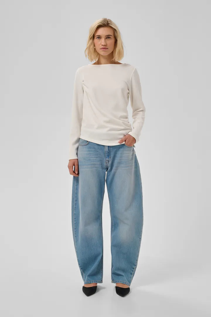 Helle Asymmetric Blouse, Snow White