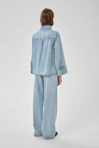 Hilma Boxy Blouse, Light Blue Wash