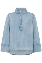 Hilma Boxy Blouse, Light Blue Wash