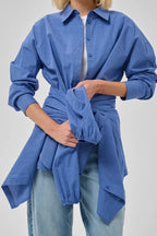 Ilse Boxy Shirt, Clear Blue Check