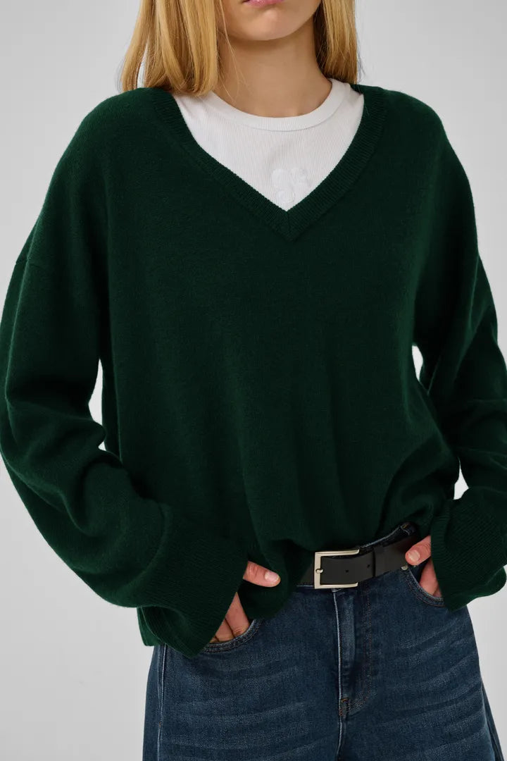 Jola V-Neck Knit Pullover, Douglas Green