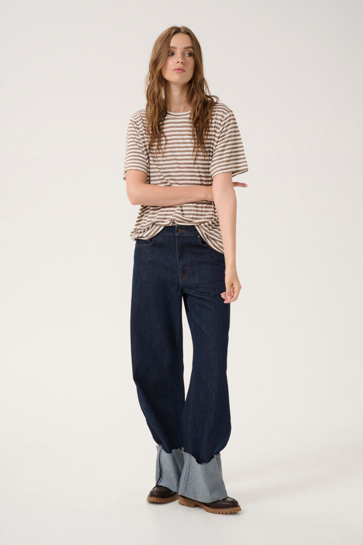 Lisa Striped Tee, Major Brown Stripe