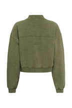 Meta Short Sweat Jacket, Olive Night Wash