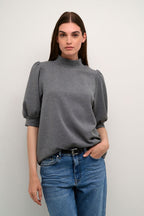 The Puff Blouse, Dark Grey Melange