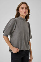 The Puff Blouse, Dark Grey Melange