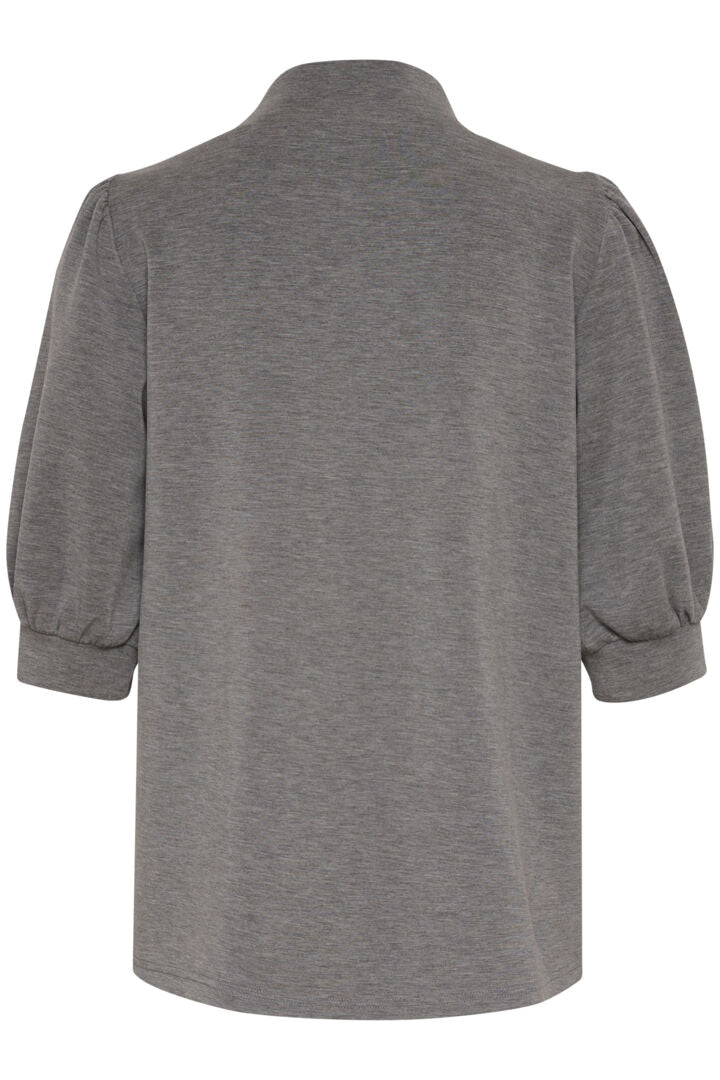 The Puff Blouse, Dark Grey Melange