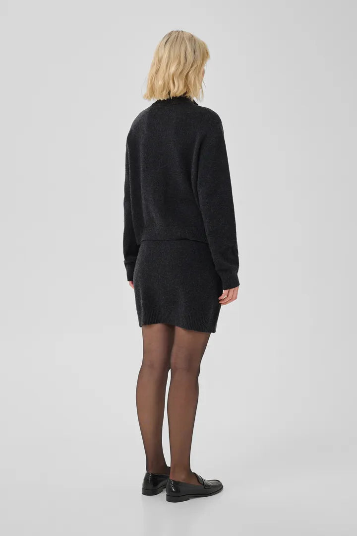 Tracy Knit Skirt, Dark Grey Melange