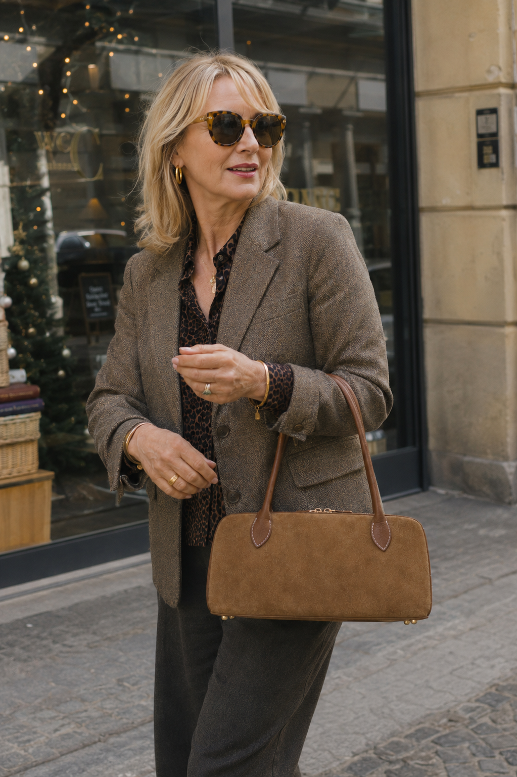 Ardèche Suede Bowling Bag, Coffee