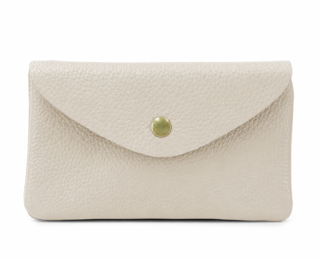 Large Button Purse, Stone