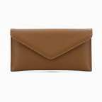 Leather Envelope Clutch Bag, Dark Tan