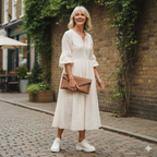 Leather Envelope Clutch Bag, Dark Tan