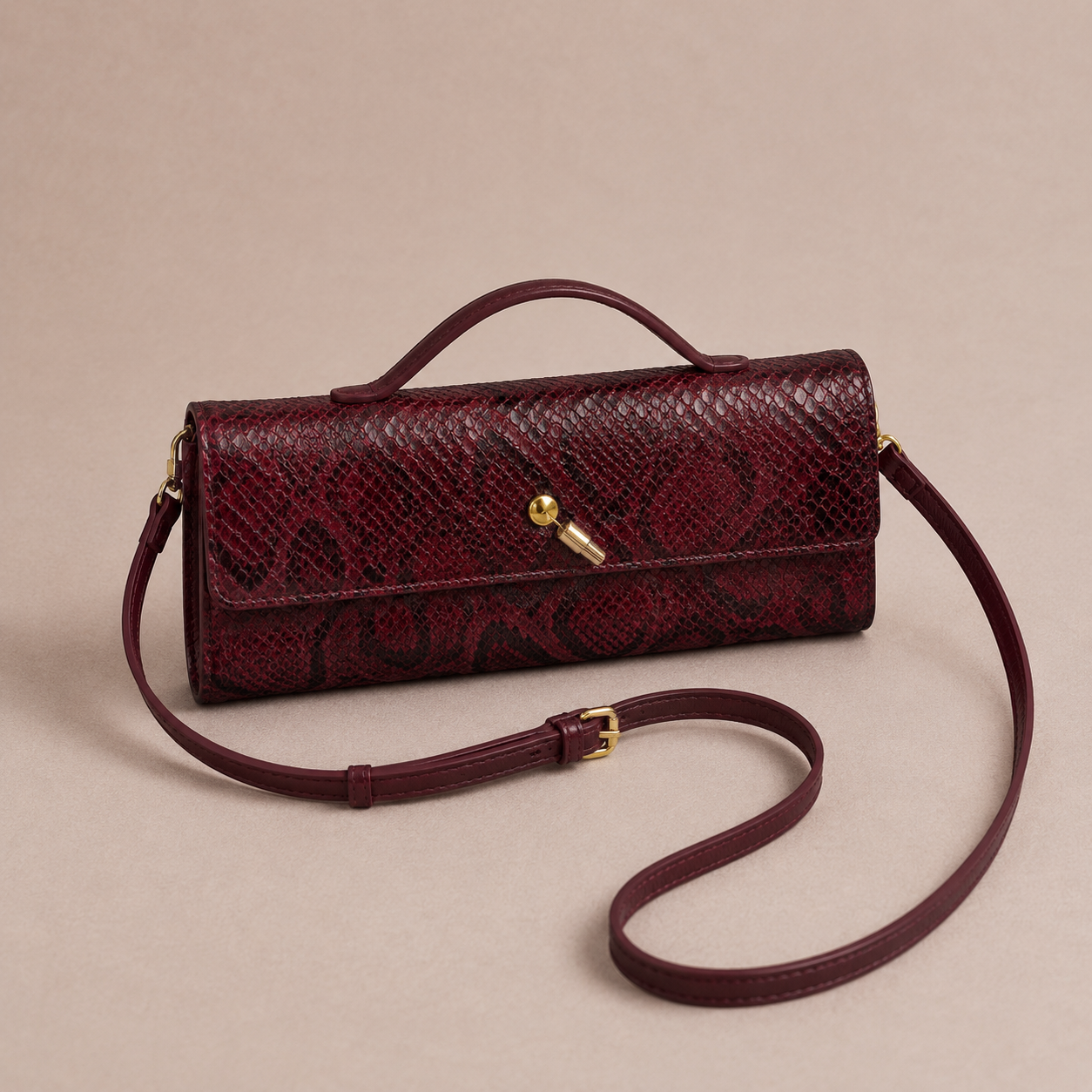 Hazel Bag, Burgundy print