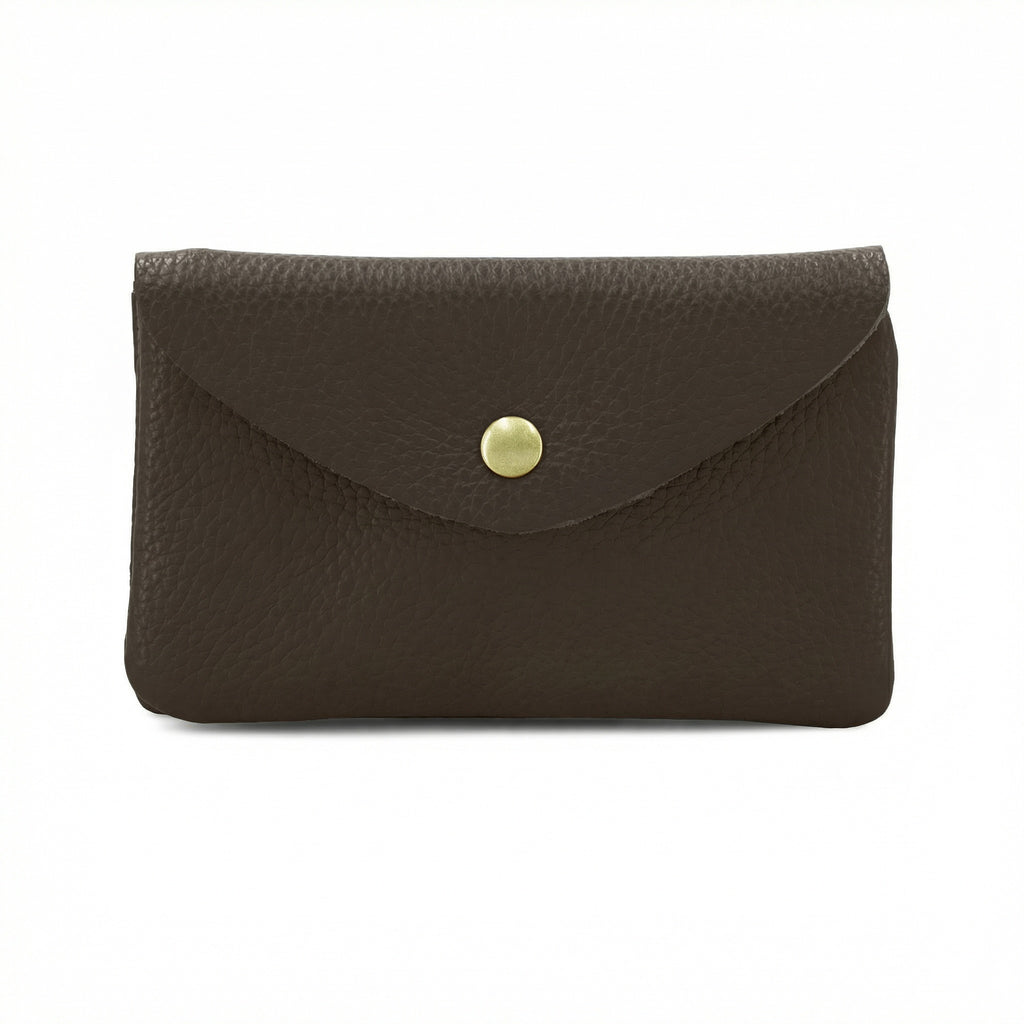 Large Button Purse, Chocolate
