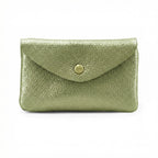 Large Button Purse, Metallic Khaki