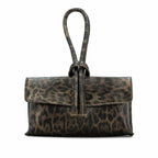 Leather Loop Bag, Brown Animal print