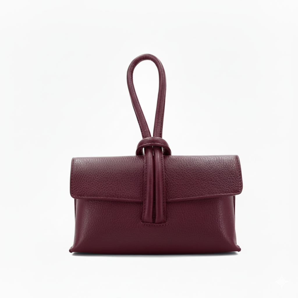 Leather Loop Bag, Burgundy