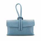 Leather Loop Bag, Dusty Blue