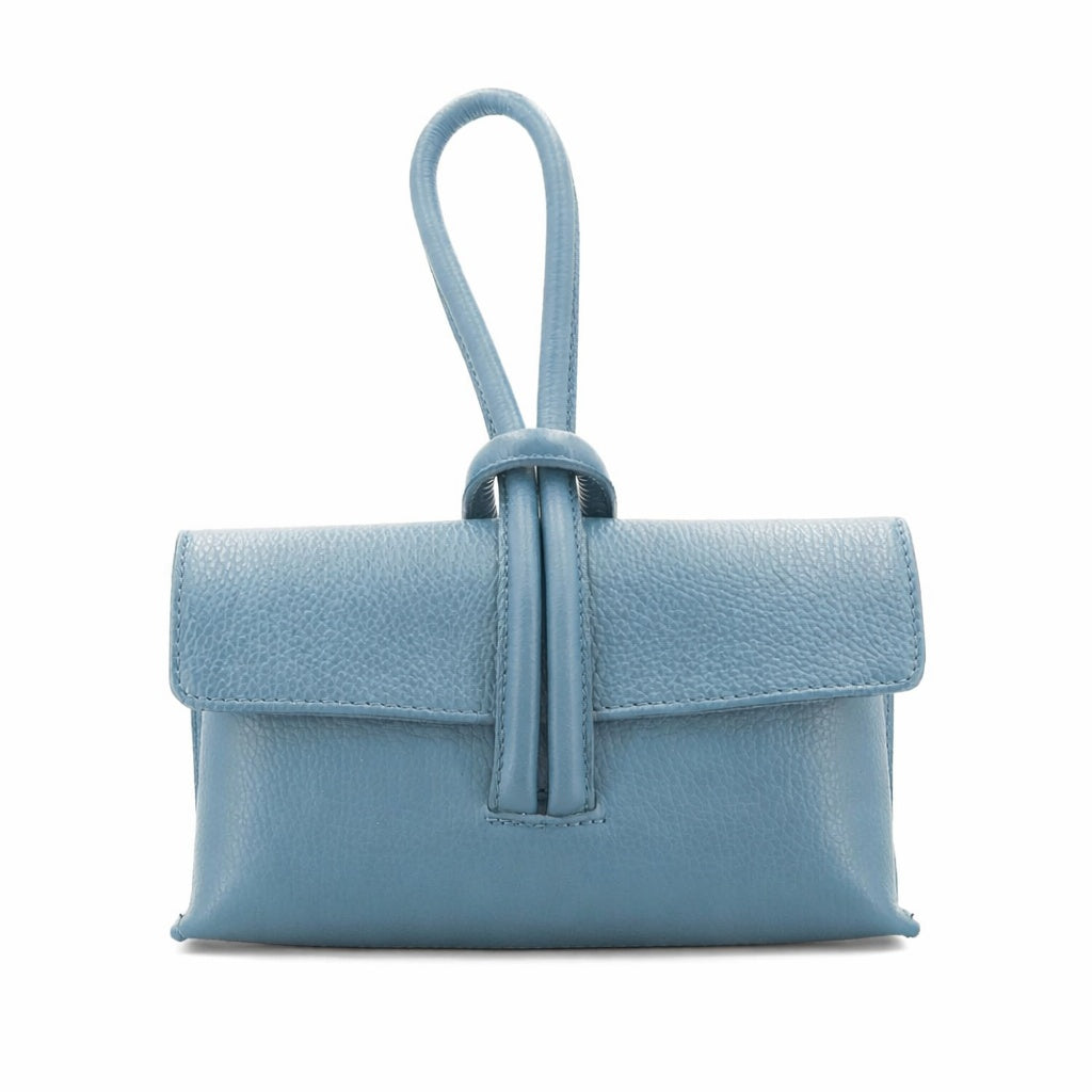 Leather Loop Bag, Dusty Blue
