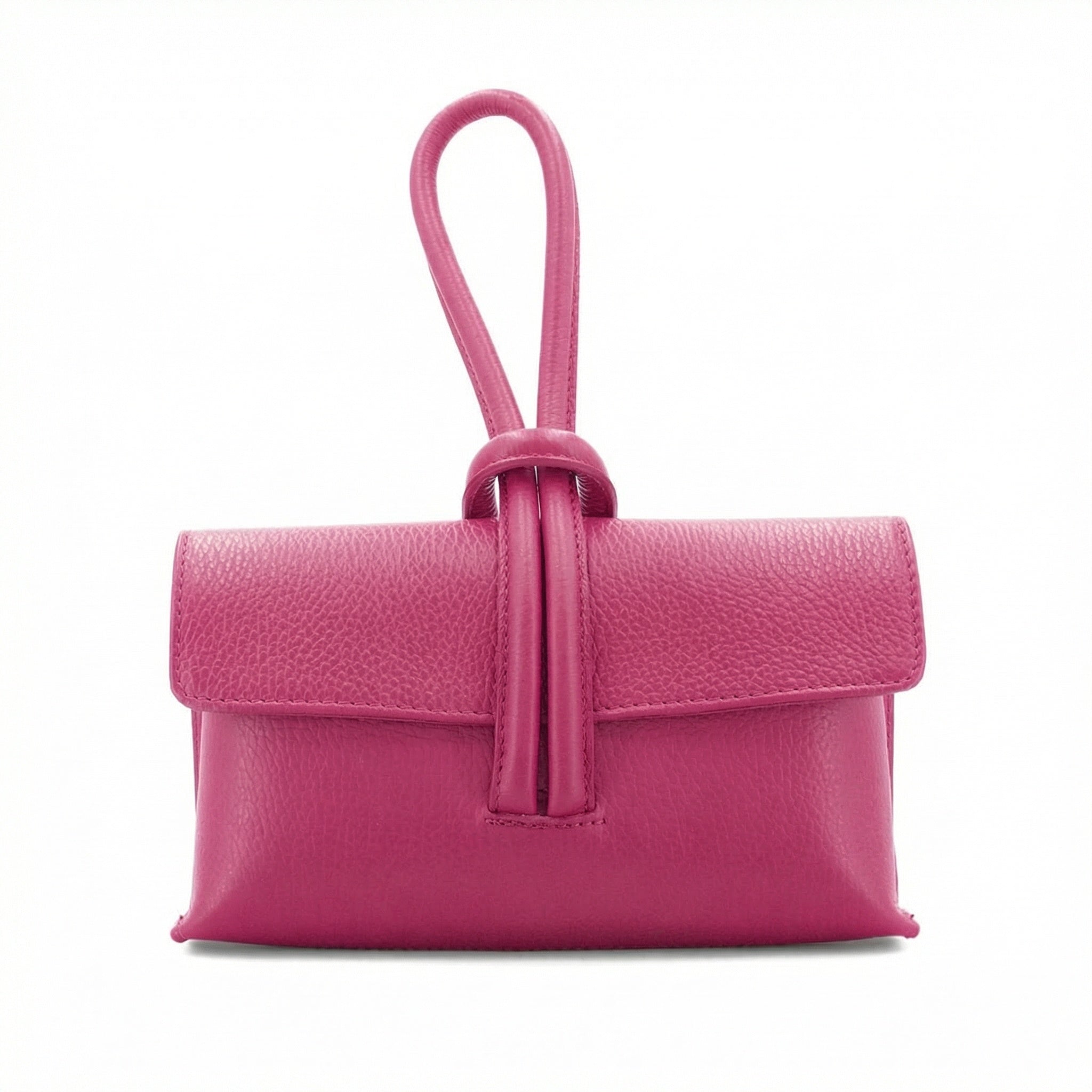 Leather Loop Bag, Magenta