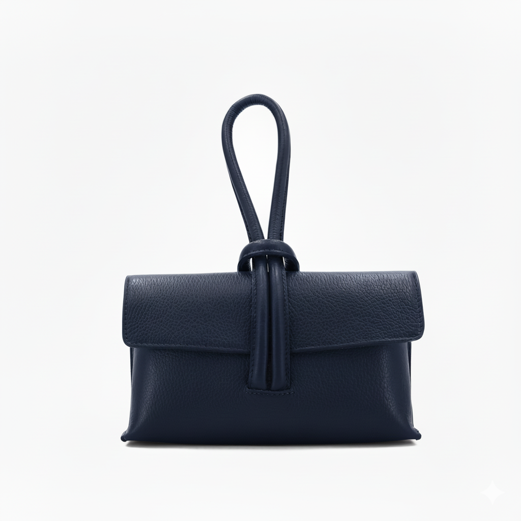 Leather Loop Bag, Navy