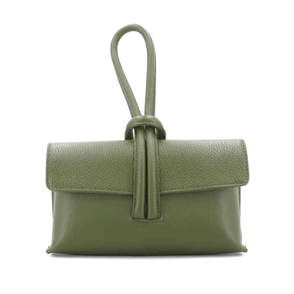 Leather Loop Bag, Olive Green