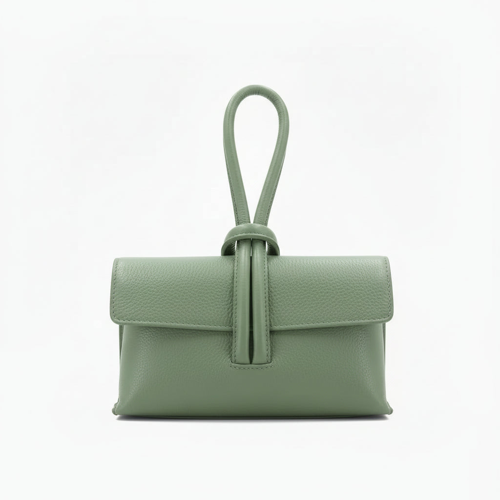 Leather Loop Bag, Sage Green