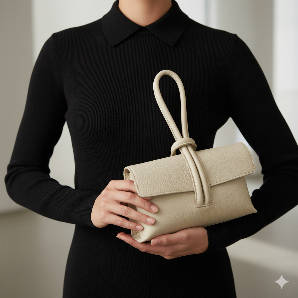 Leather Loop Bag, Stone