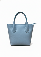 Melanie Mini Bucket Bag, Soft Blue - full grain leather