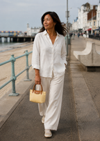 Peggy Longchamps-style Bag, Biscuit/Creamy Lemon