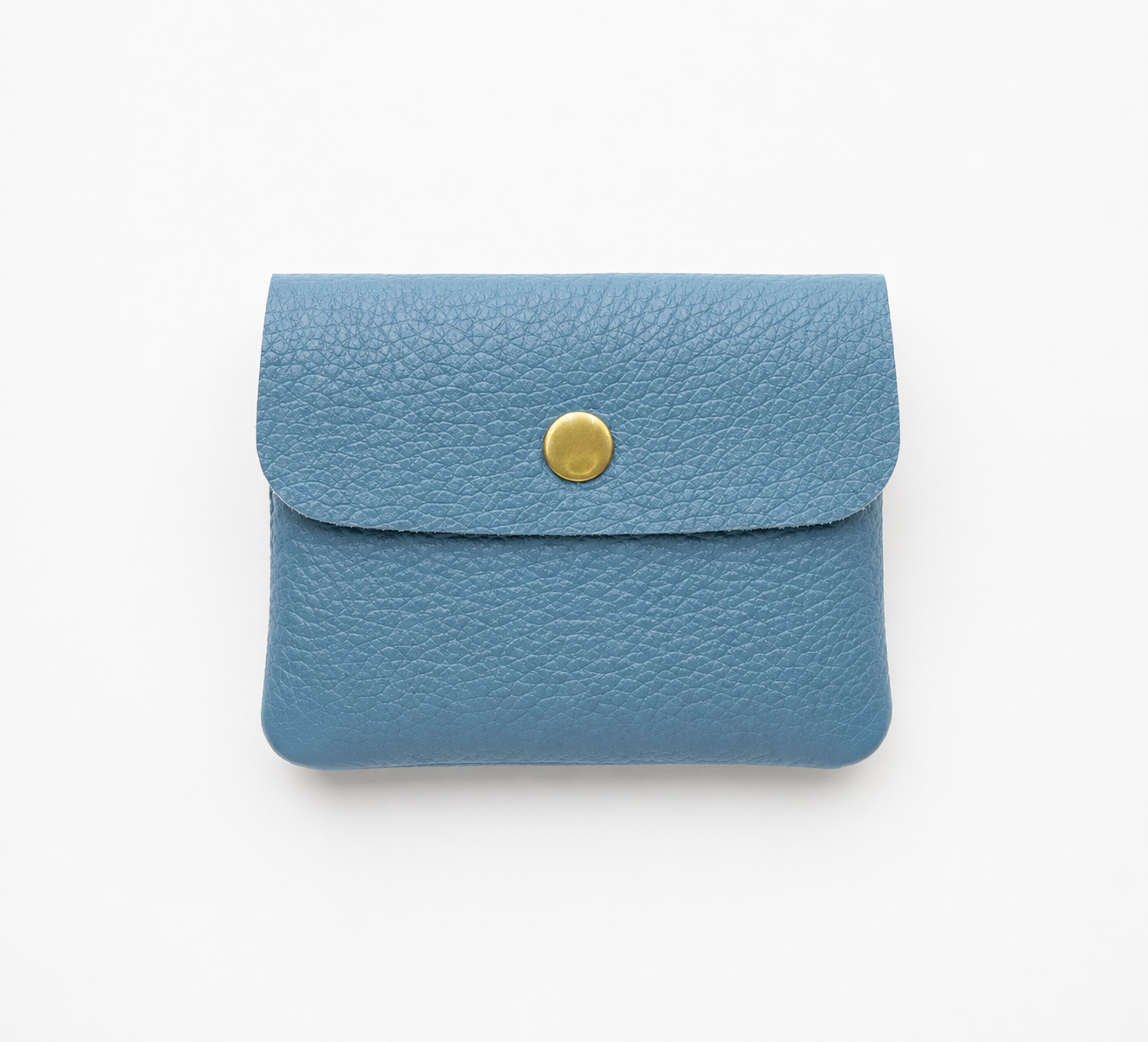 Small Leather Purse, Dusty Blue