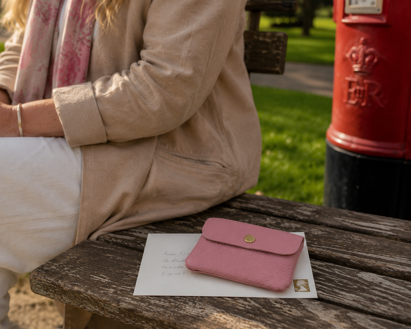 Small Leather Purse, Dusty Pink