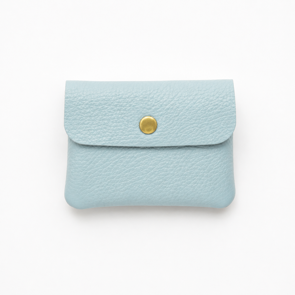 Small Leather Purse, Pale Blue