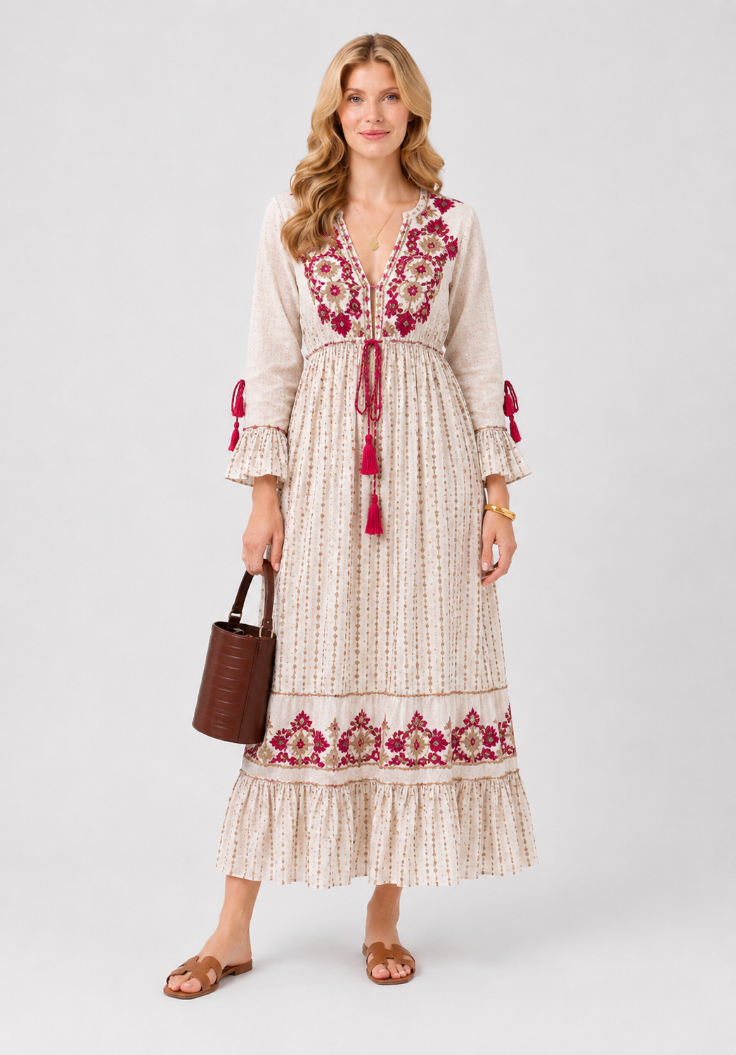 Alicia Viscose Midaxi Dress, Petal