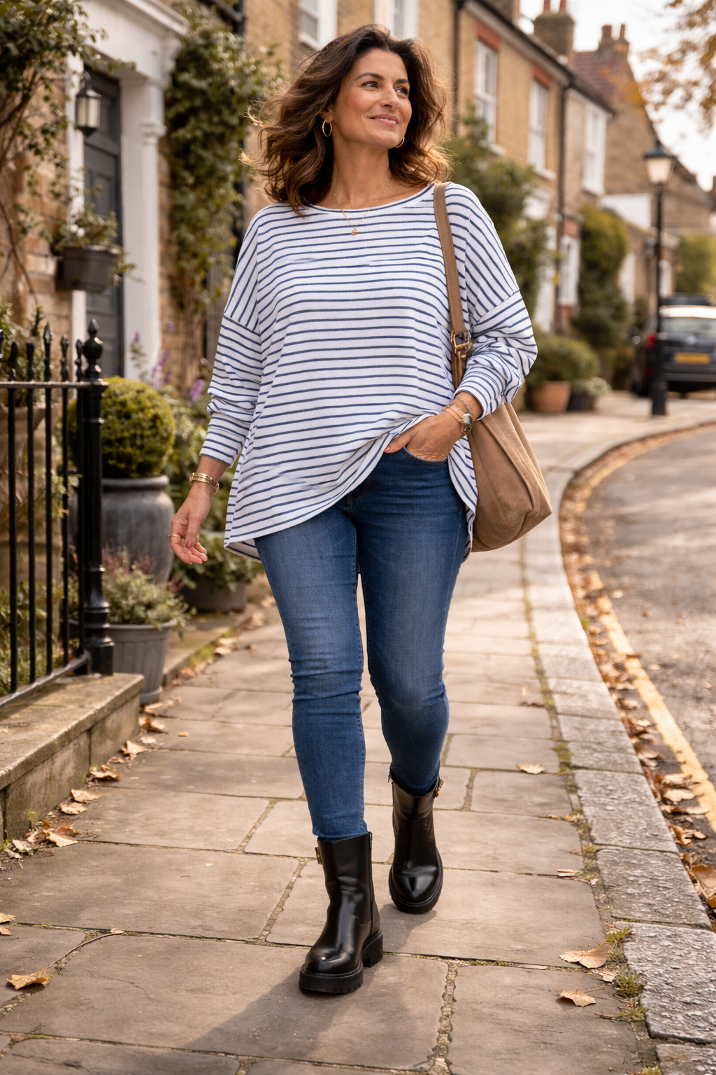 Carys Top, Blue Stripe