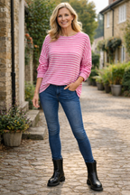 Carys Top, Pink Stripe