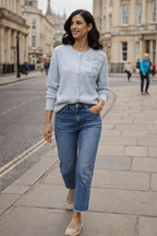 Cheltenham Cardigan, Pale Blue