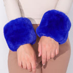 Faux Fur Wrist Cuffs, Royal Blue