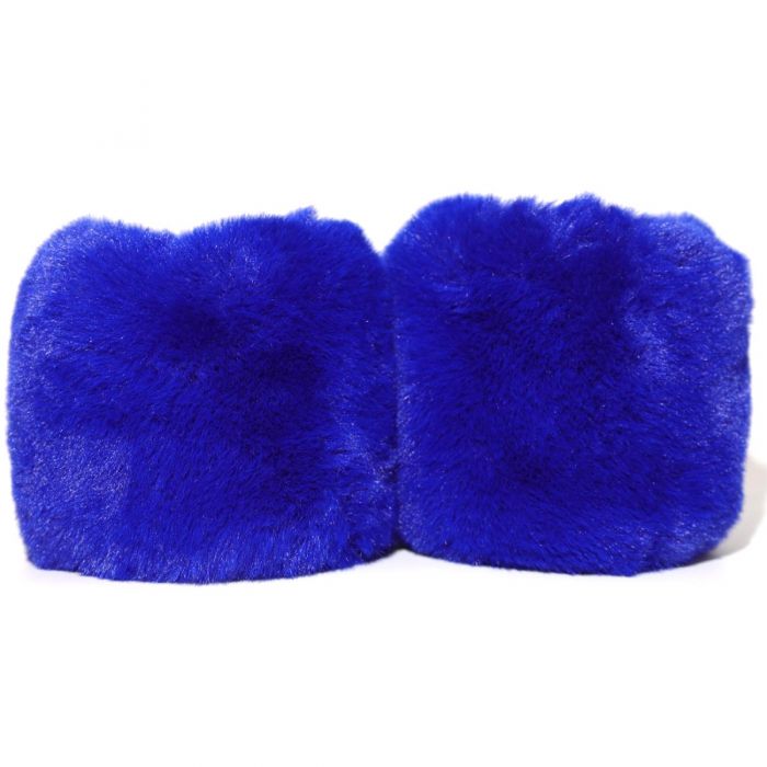 Faux Fur Wrist Cuffs, Royal Blue