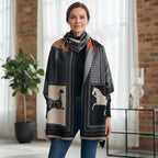 Joelle Oversized Scarf, Black & Grey