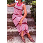 Magda Floral Crochet Knit Cover-Up Dress, Pink