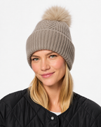 Raff Bobble Hat, Taupe